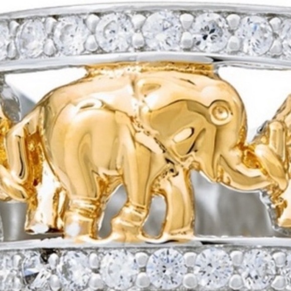 Sterling Silver Unisex Elephant Band/Ring - Picture 6 of 8